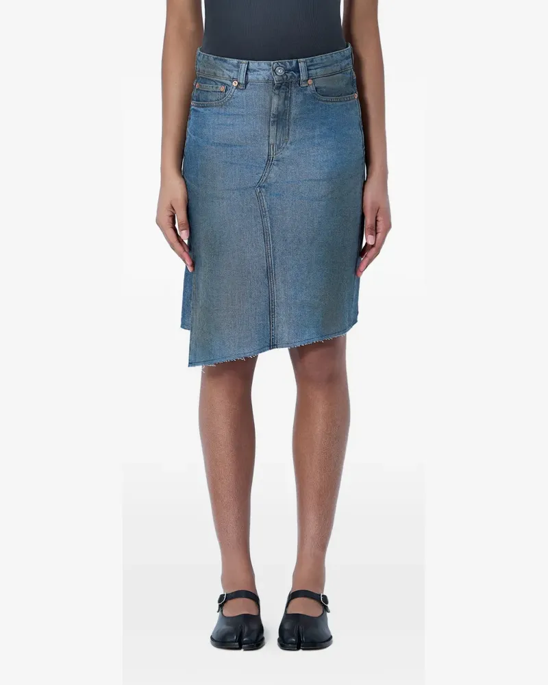 Our Legacy Mid-craft asymmetric raw-hem skirt - Blau Blau
