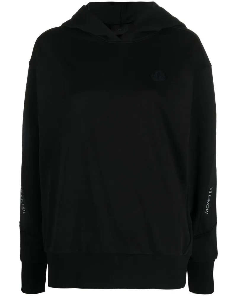 Moncler Hoodie mit Logo-Streifen - Schwarz Schwarz