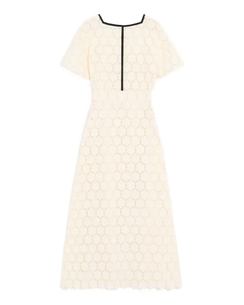 Valentino Garavani midi dress in Fleurs à Jours cotton - Nude Nude