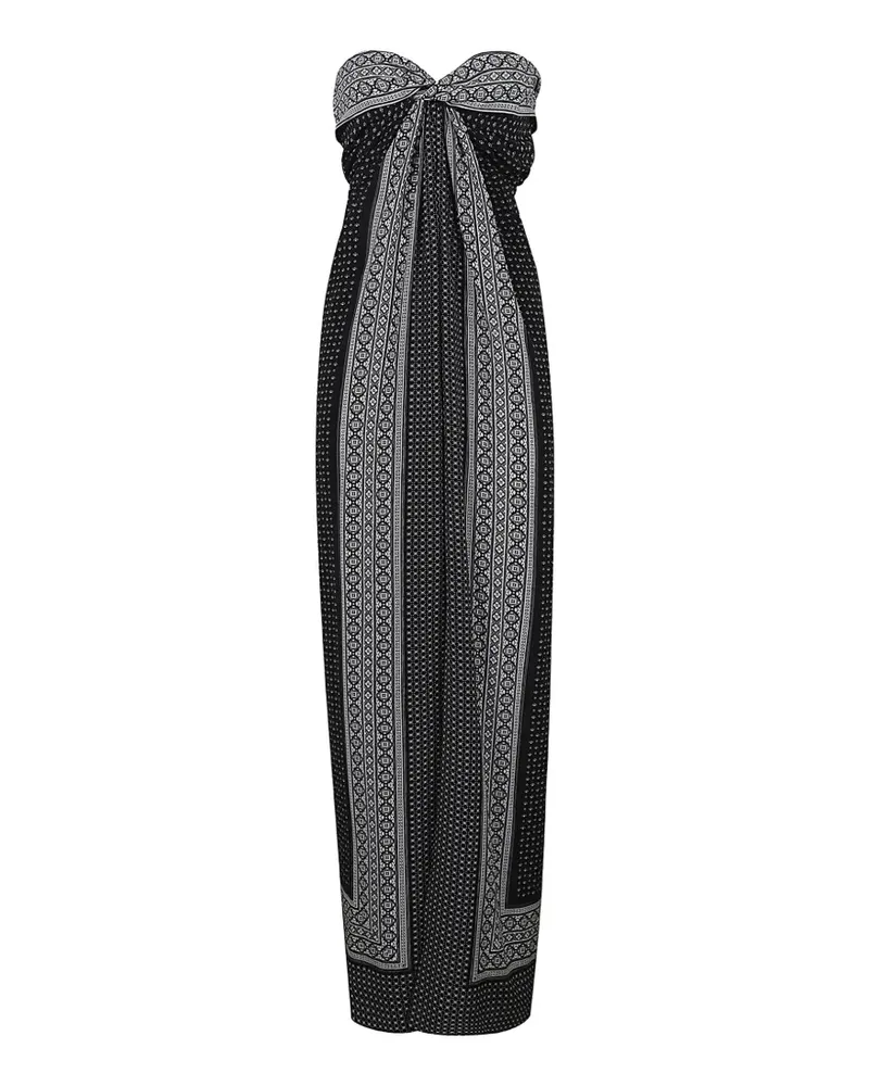 Ermanno Scervino geometric-print strapless maxi dress - Schwarz Schwarz