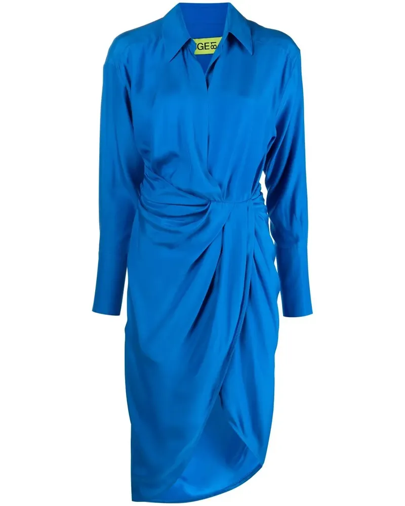 GAUGE81 Puno Midikleid aus Seide - Blau Blau