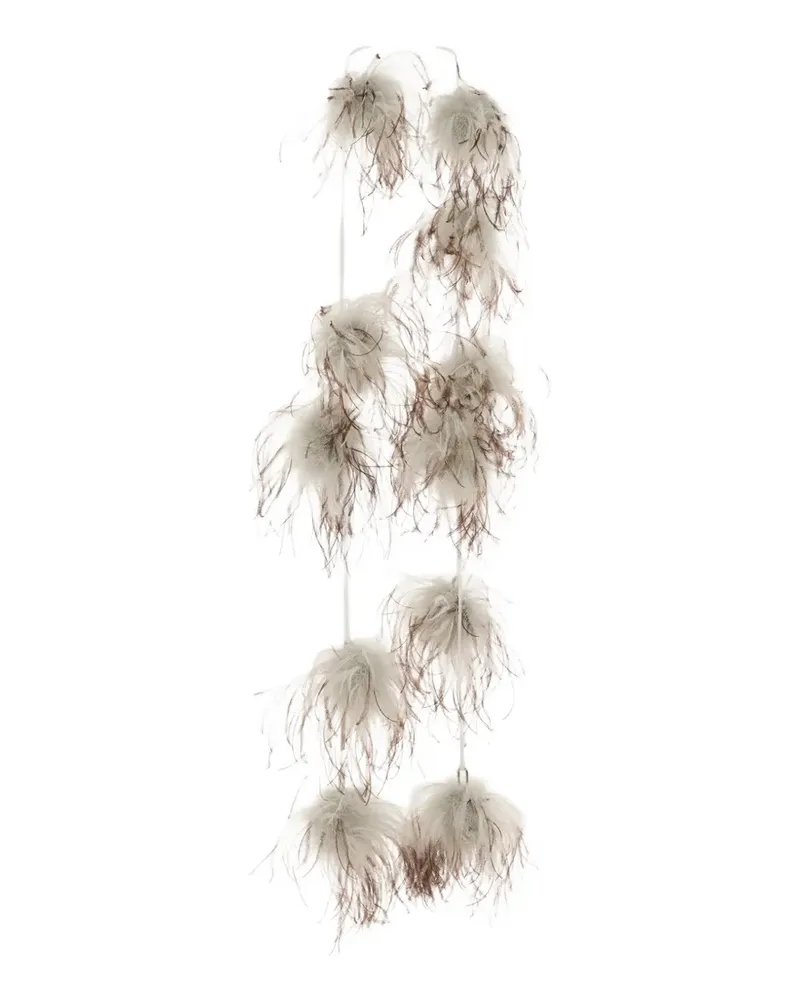 16ARLINGTON Alessi Schal mit Pompons - Grün Grün