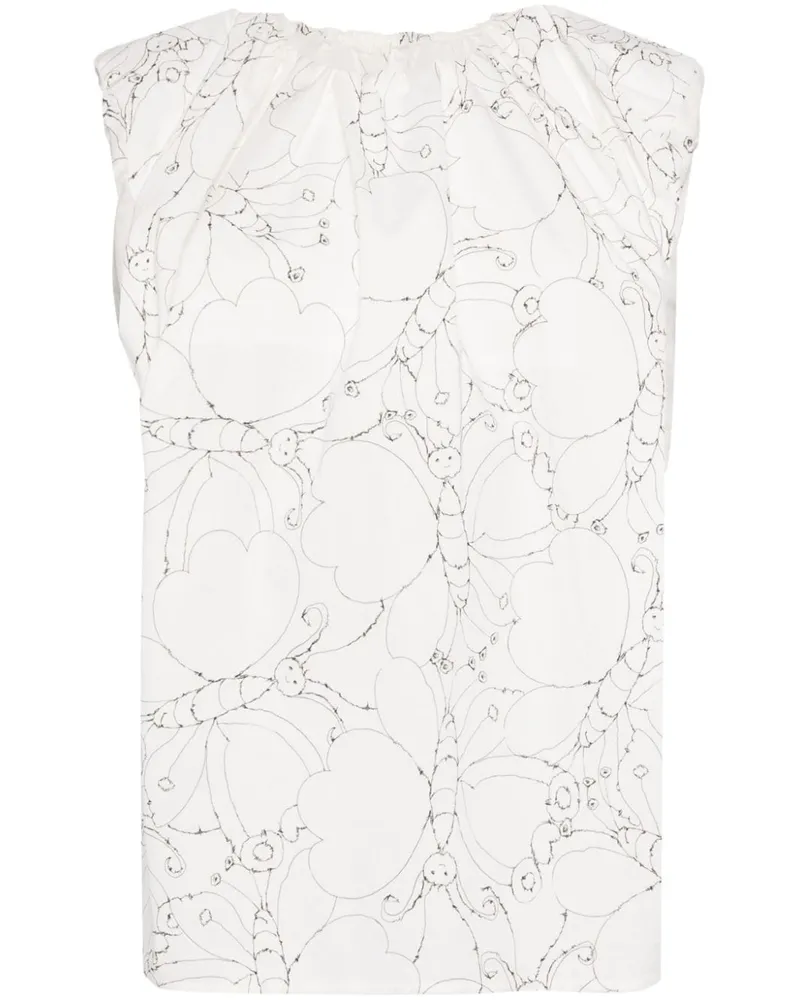 JNBY Oberteil mit Schmetterling-Print - Weiß Weiß