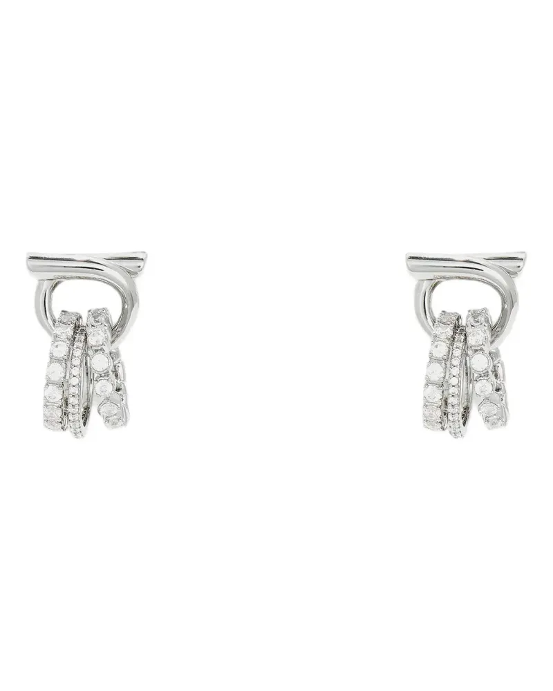 Ferragamo Gancini crystal-embellished earrings - Silber Silber