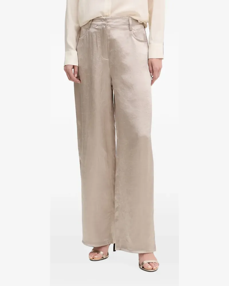 Sisley crinkled palazzo pants - Silber Silber