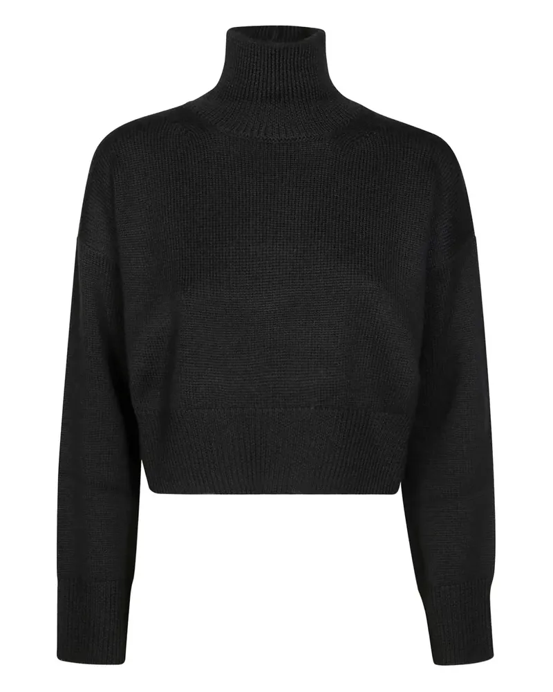 Dondup Dolcevita Strickkleid mit Applikation - Schwarz Schwarz