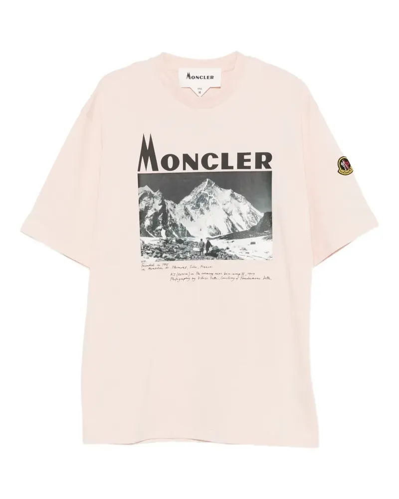 Moncler mountain-print jersey T-shirt - Rosa Rosa