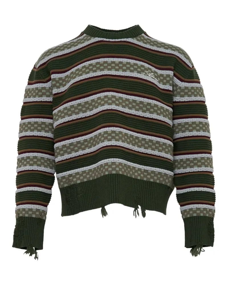 Amiri striped distressed sweater - Grün Grün