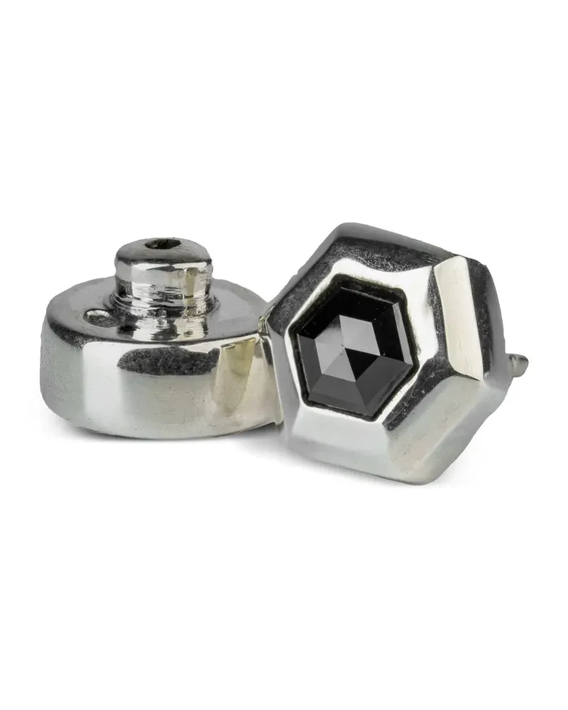 Parts Of Four Ohrring aus Sterlingsilber mit schwarzem Diamant Silber