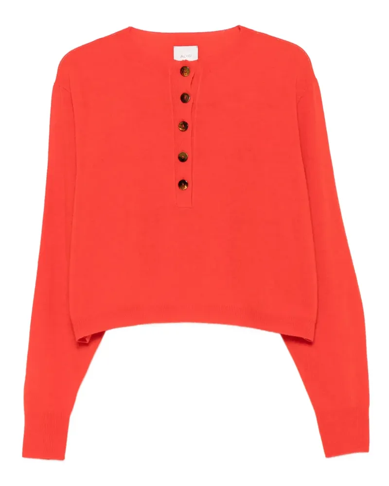 ALYSI Geknöpfter Pullover - Rot Rot