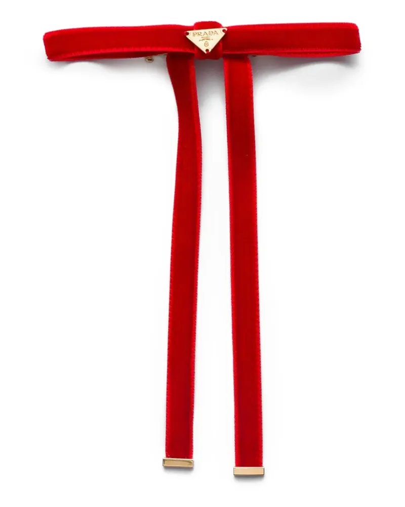 Prada Haarspange aus Samt - Rot Rot