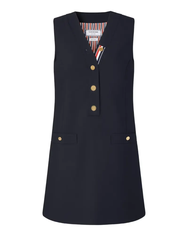 Thom Browne Hopsack Minikleid aus Wolle - Blau Blau