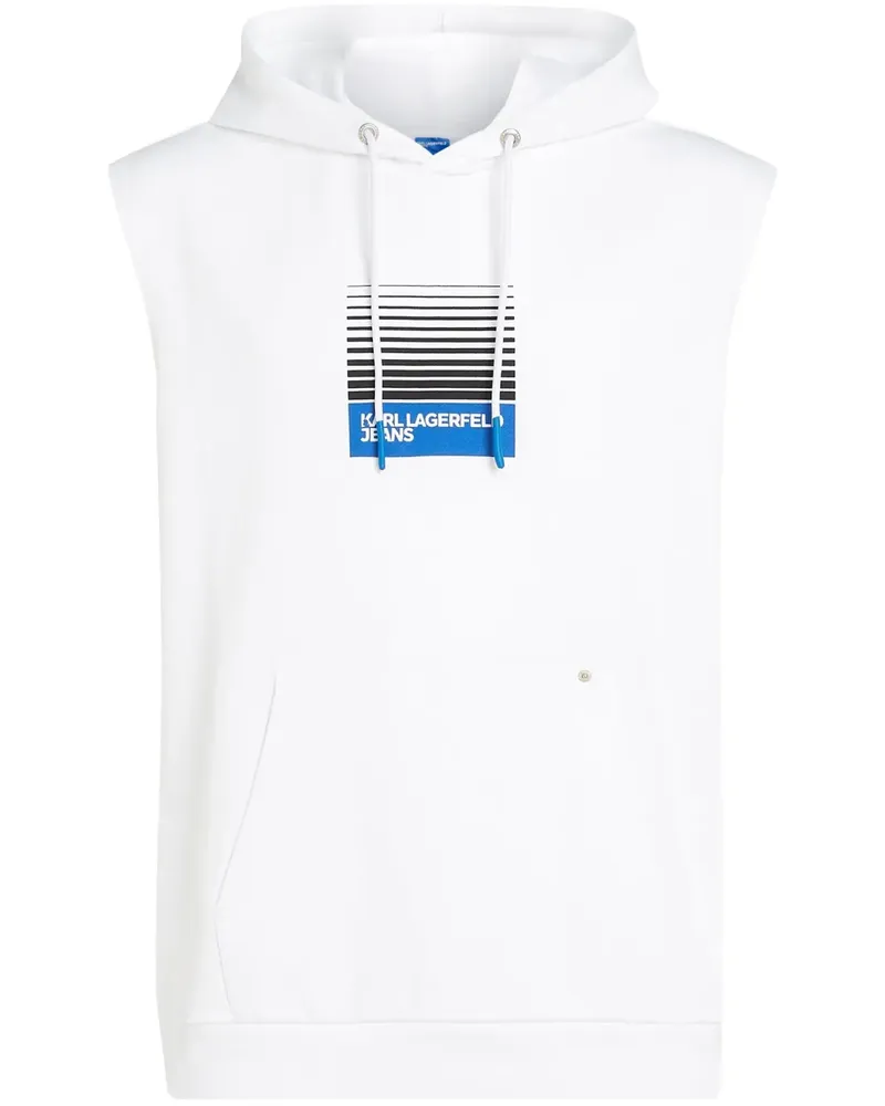 Karl Lagerfeld Ärmelloser Hoodie mit Logo-Print - Weiß Weiß