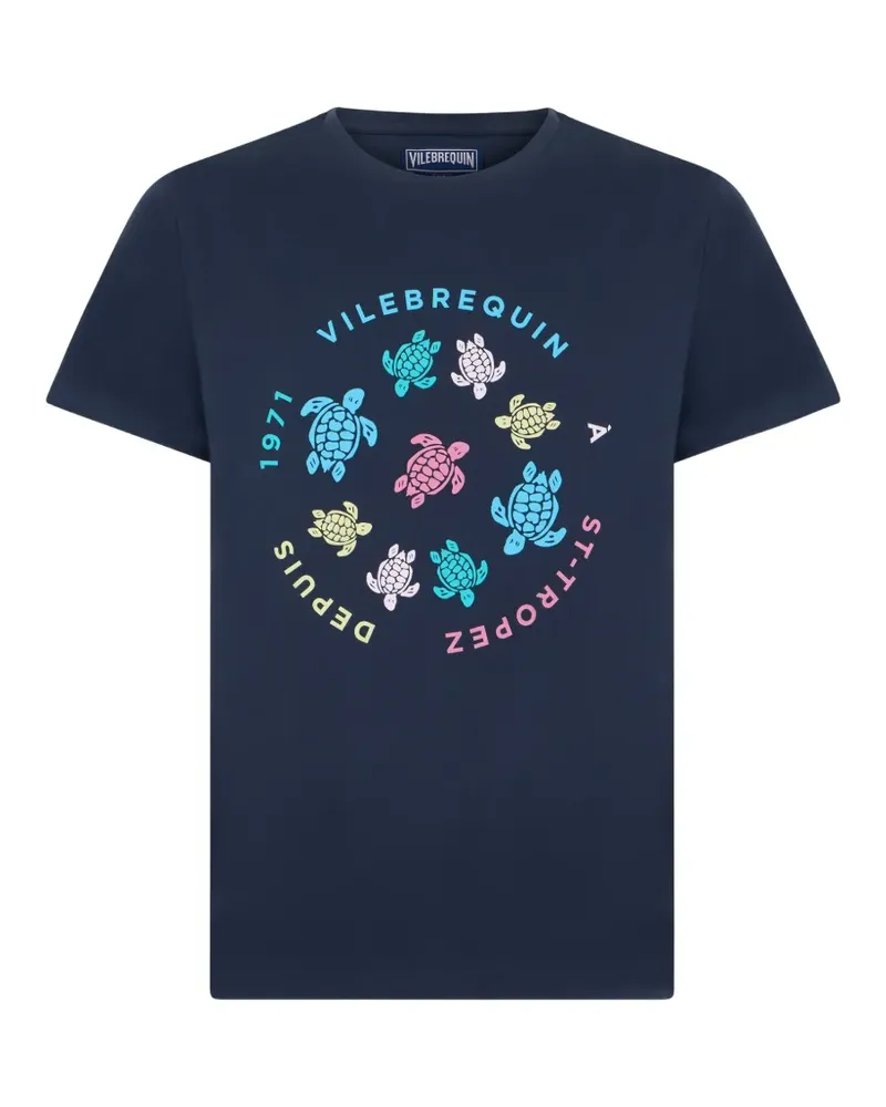 Vilebrequin T-Shirt mit Schildkröten-Print - Blau Blau