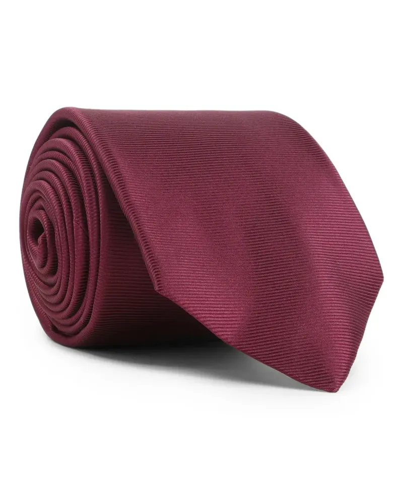 Kiton Gerippte Seidenkrawatte - Rot Rot