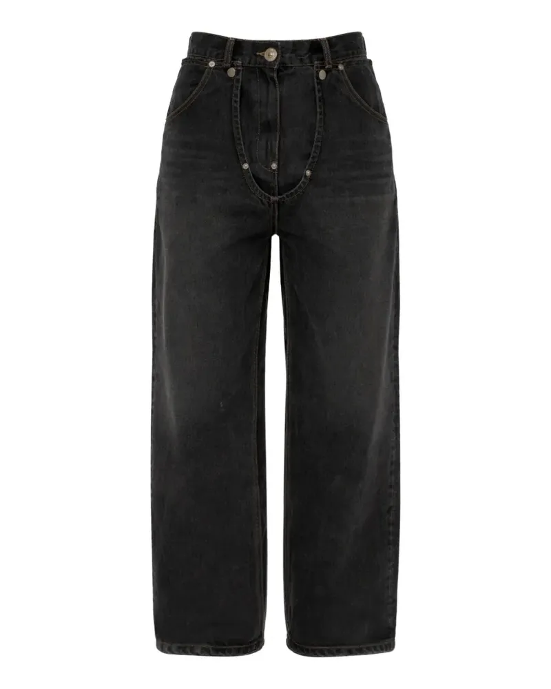 pushBUTTON embellished denim jeans - Schwarz Schwarz
