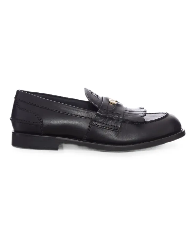 Miu Miu Loafer mit Fransen - Schwarz Schwarz