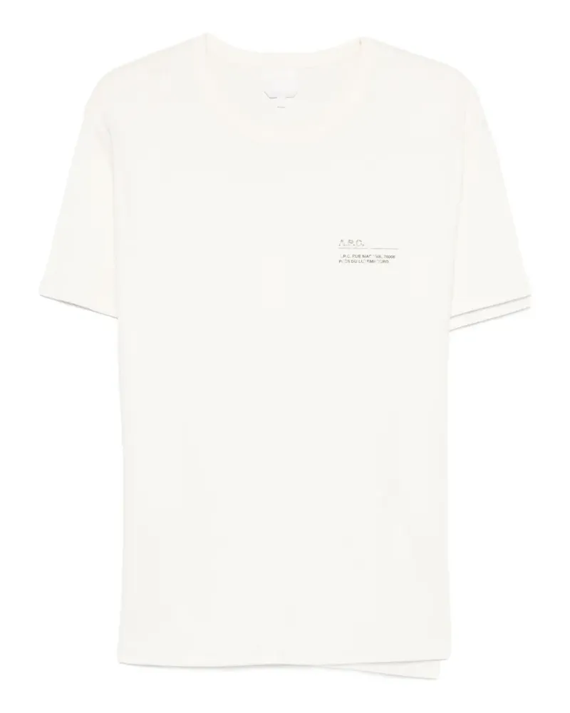 A.P.C. T-Shirt mit Text-Print - Weiß Weiß