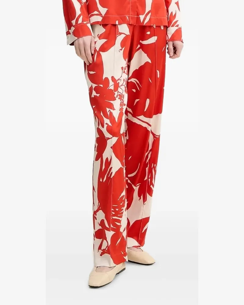Marc O'Polo Hose mit Blumen-Print - Rot Rot