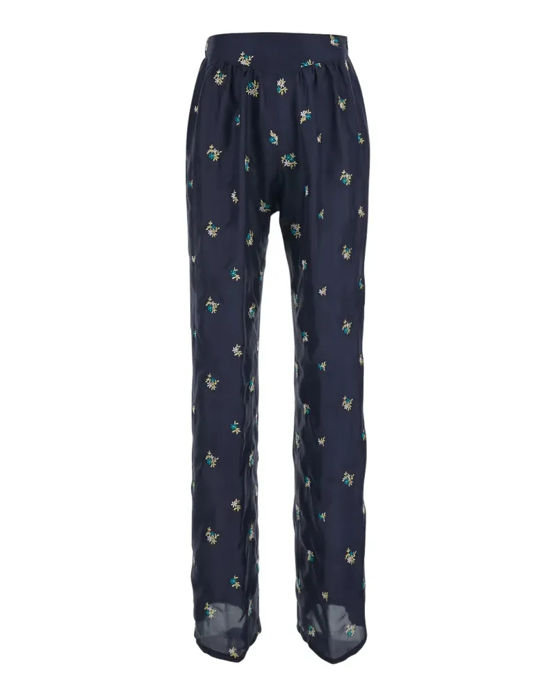 forte_forte floral-print trousers - Blau Blau
