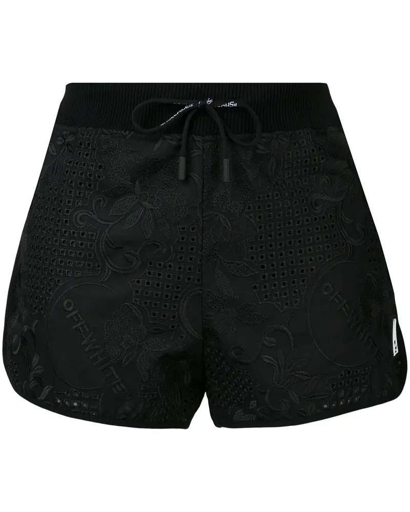 OFF-WHITE Shorts mit Blumenmuster - Schwarz Schwarz