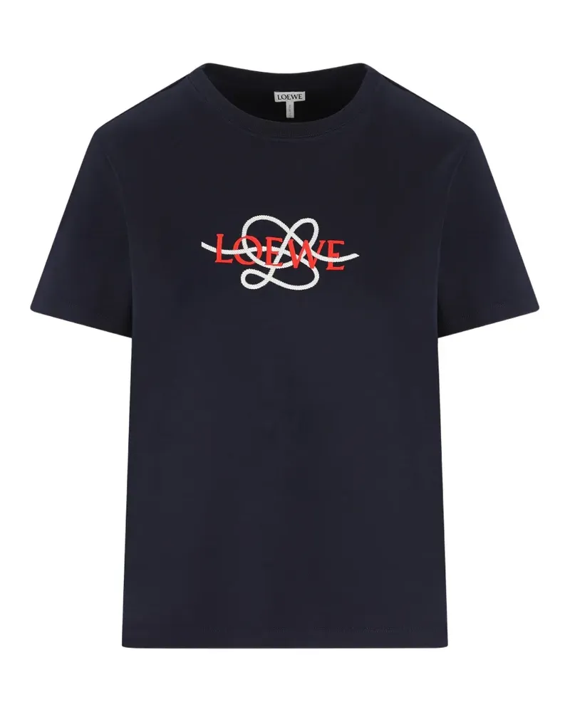 Loewe logo-embroidered T-shirt - Blau Blau