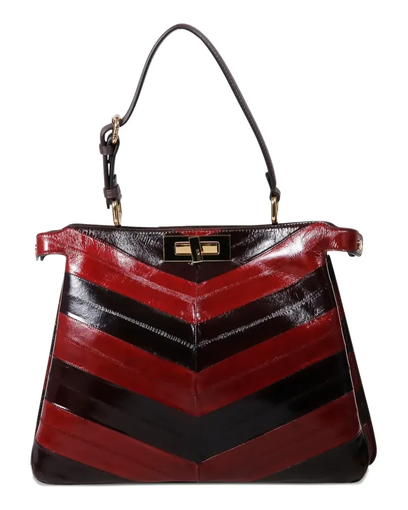 Fendi medium Peekaboo chevron-pattern tote bag - Rot Rot