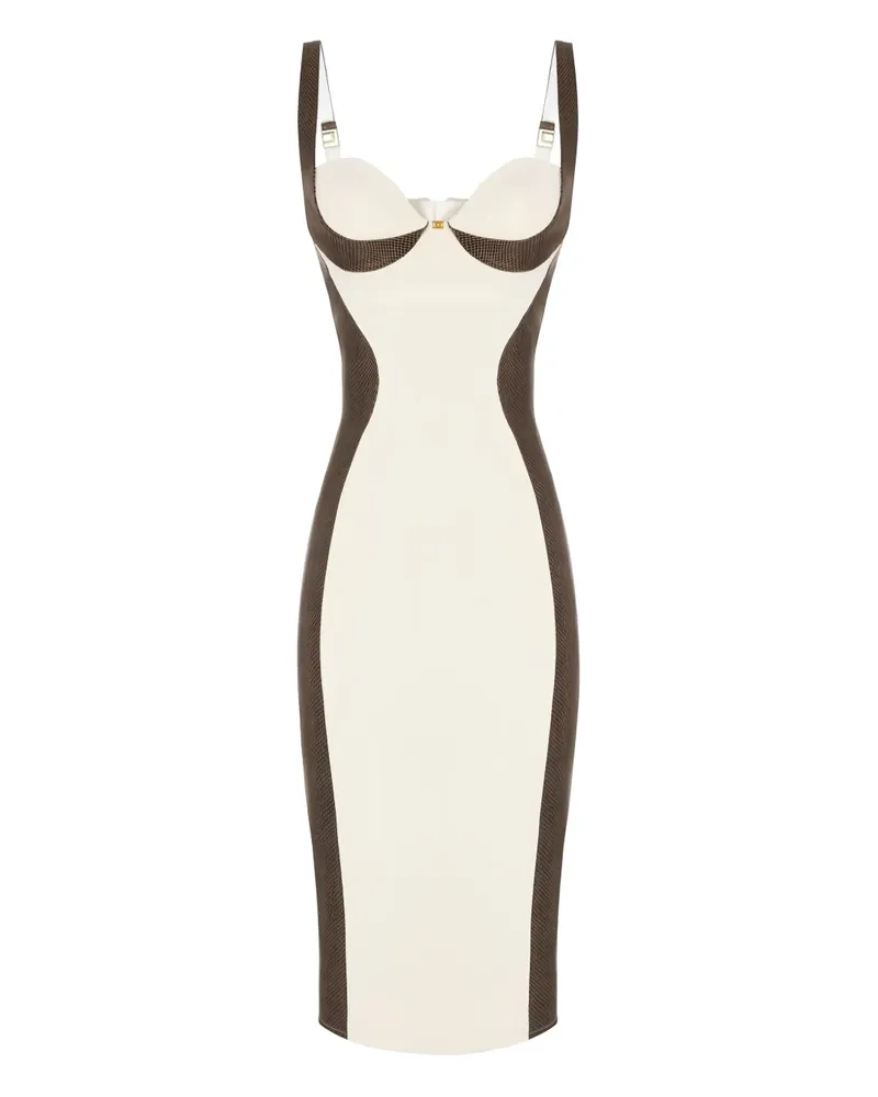 Elisabetta Franchi Midikleid mit Einsätzen - Nude Nude