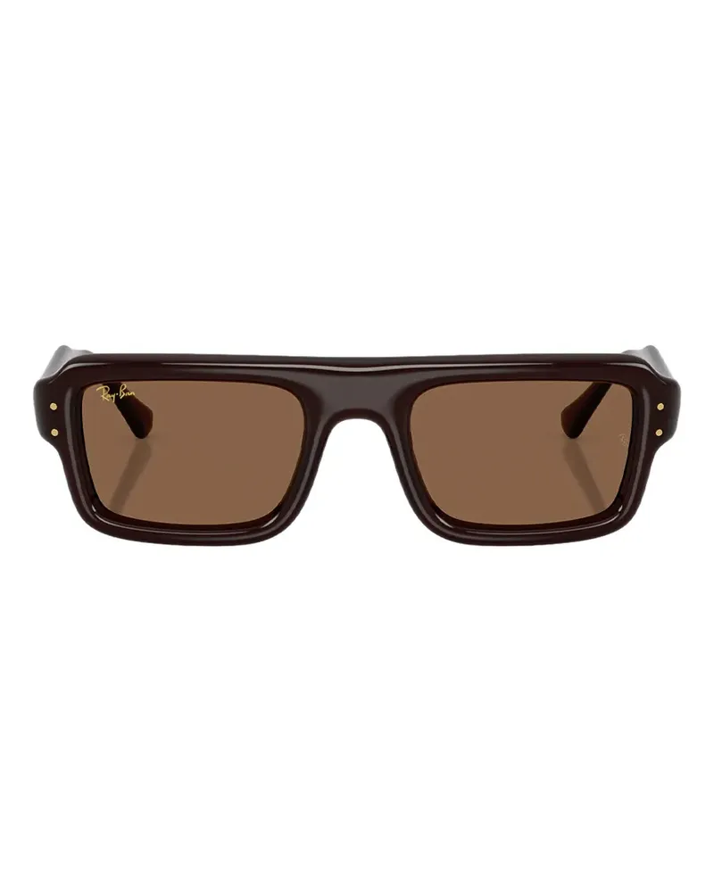 Ray Ban Flacko Puffer Sonnenbrille mit eckigem Gestell - Braun Braun