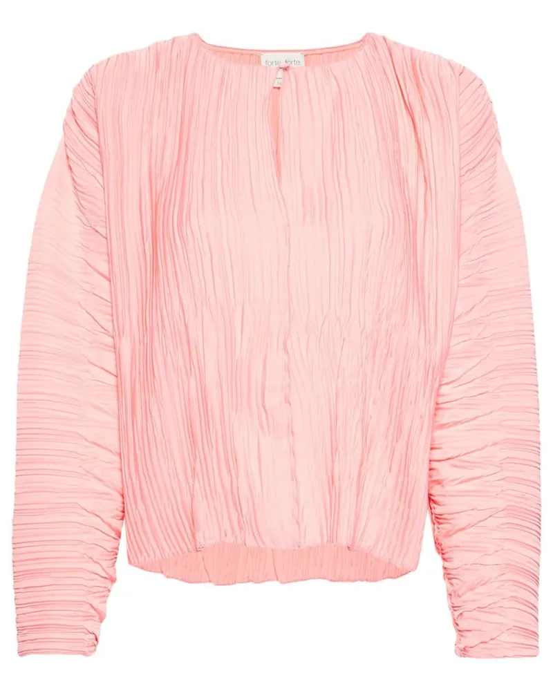 forte_forte Langärmlige Bluse mit Falten - Rosa Rosa