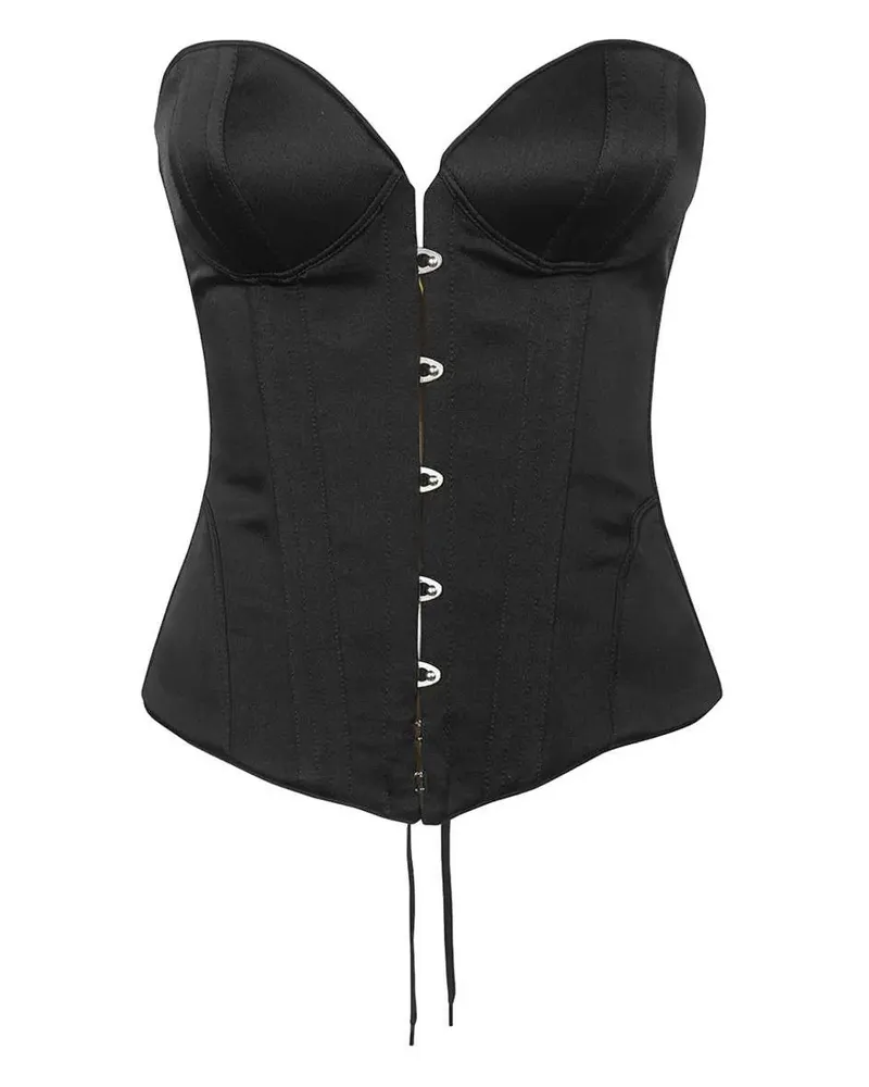 Moschino Top mit Corsage - Schwarz Schwarz
