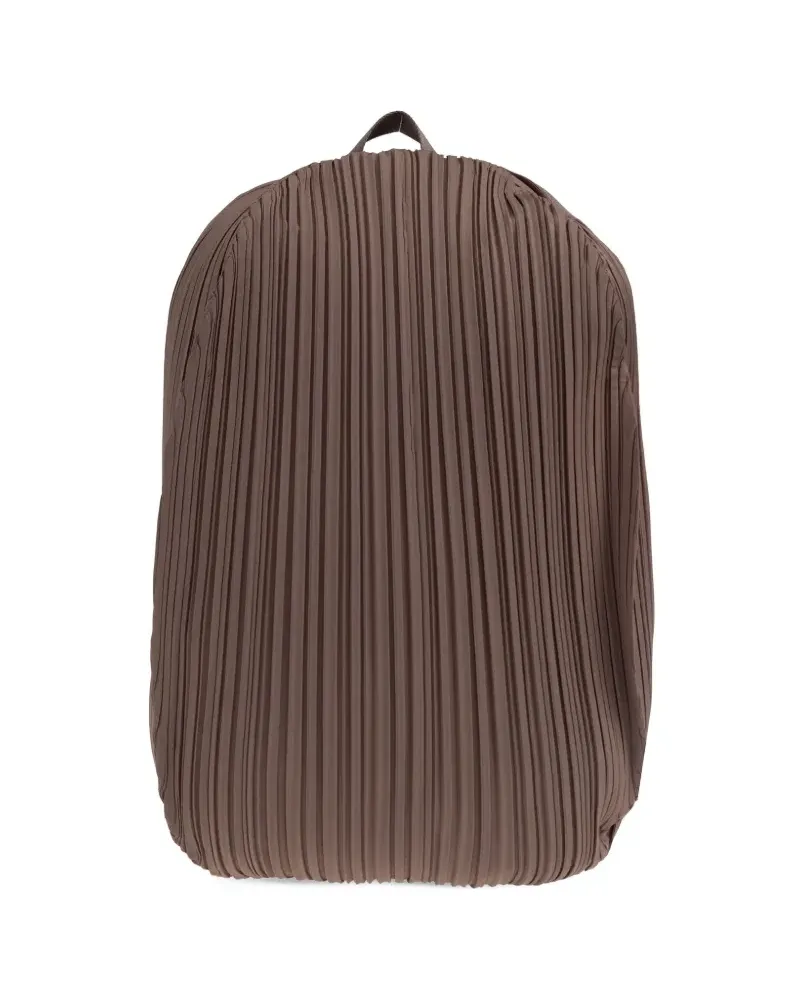 Issey Miyake Ovaler Rucksack mit Falten - Braun Braun