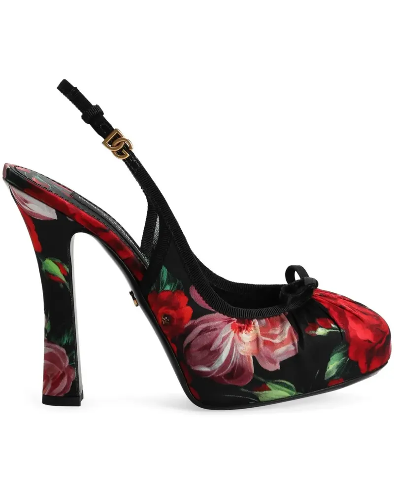 Dolce & Gabbana Pumps mit Blumen-Print - Schwarz Schwarz
