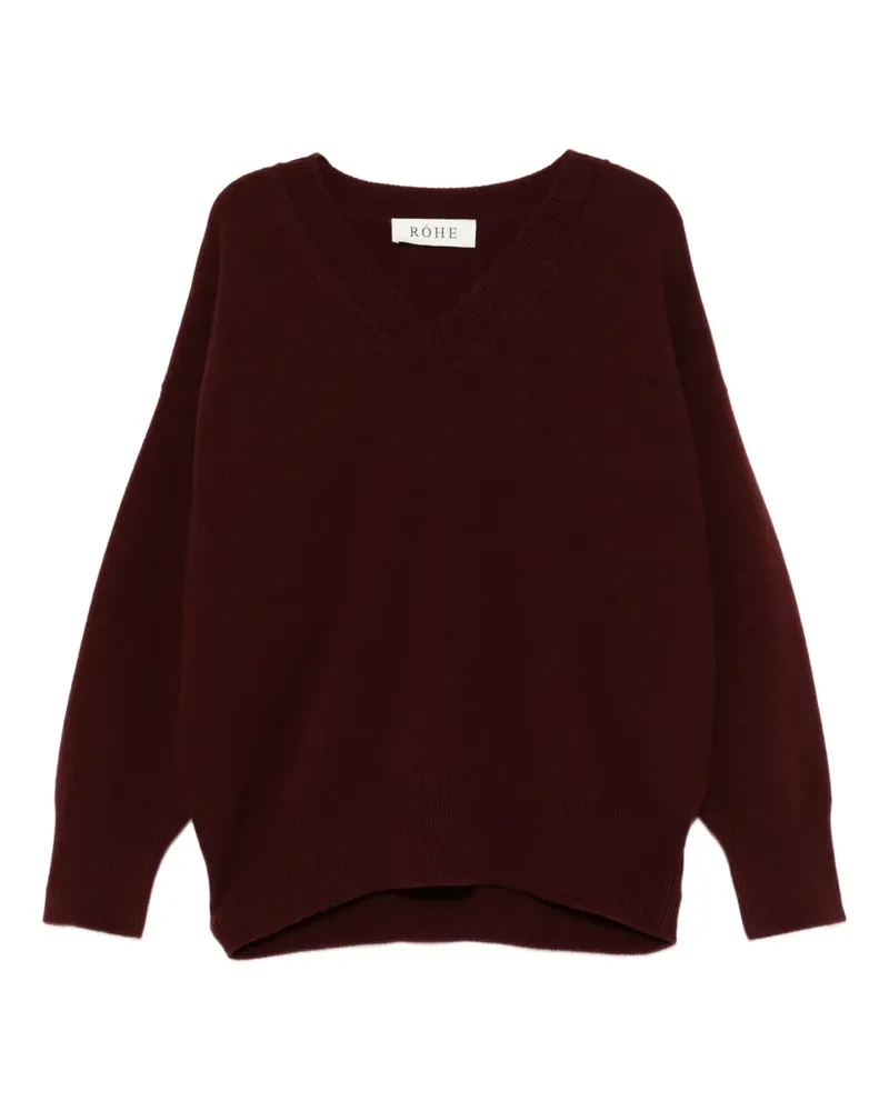 Róhe Pullover mit V-Ausschnitt - Rot Rot