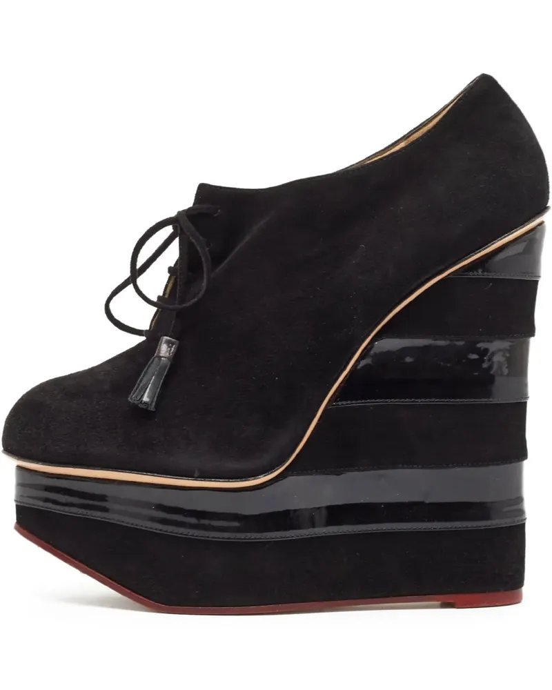 Charlotte Olympia Pre-owned Wedge-Pumps mit Plateau 160mm - Schwarz Schwarz