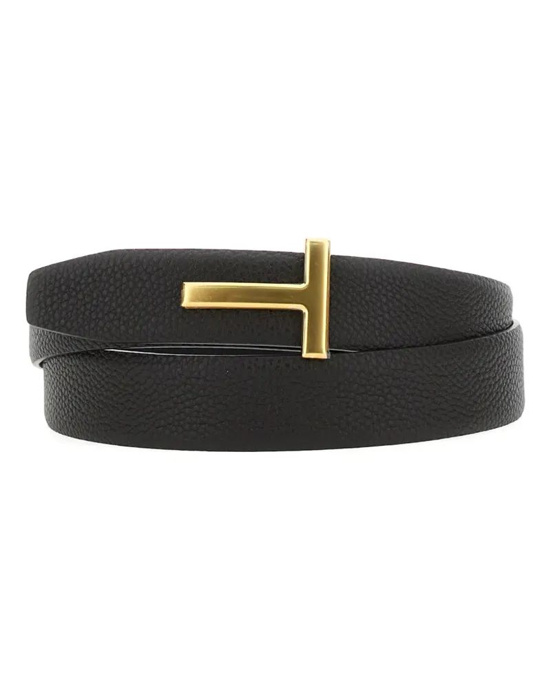 Tom Ford t-buckle leather belt - Schwarz Schwarz