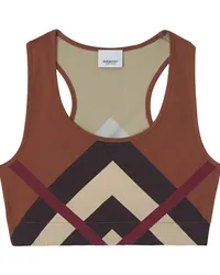 Burberry Cropped-Top mit Chevron-Check Braun