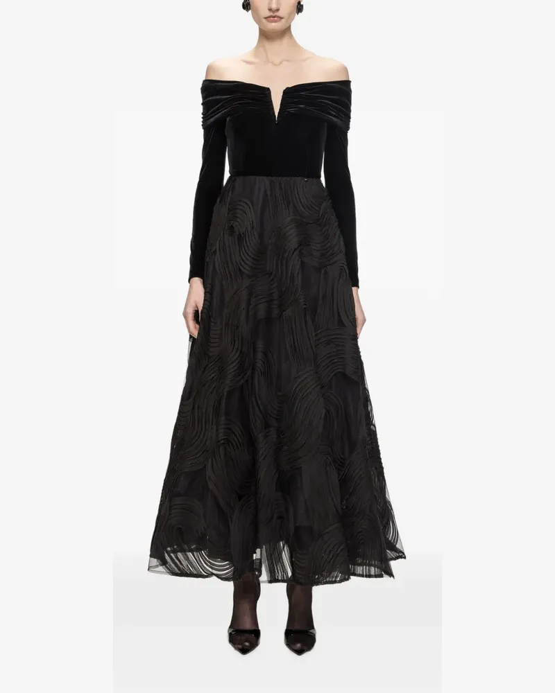 NISSA Kleid aus Samt und Tüll - Schwarz Schwarz