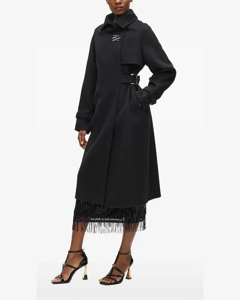 Karl Lagerfeld Mantel mit Gürtel - Schwarz Schwarz