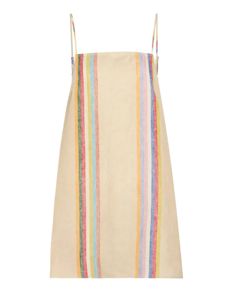 STAUD Gestreiftes Minikleid - Nude Nude