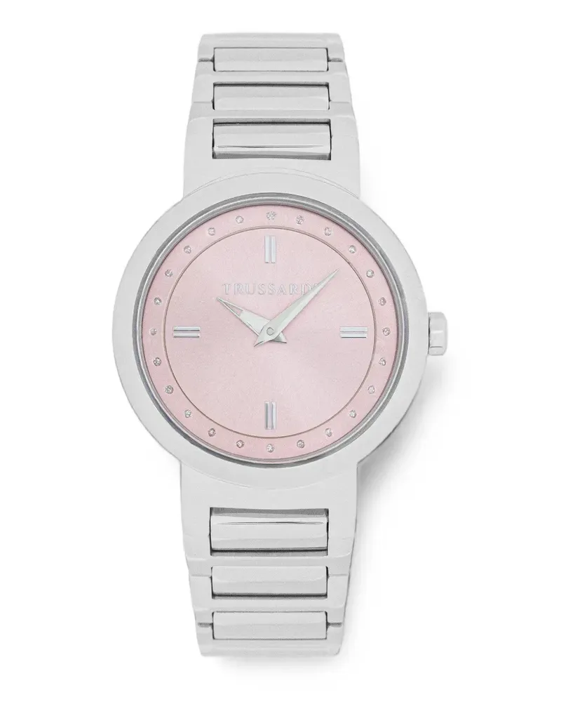 Trussardi T-Bridge Armbanduhr mit Kristallen 32mm - Rosa Rosa
