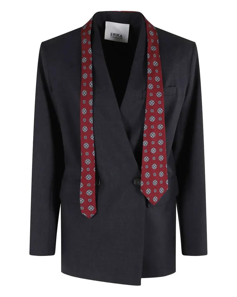 Erika Cavallini wool double-breasted blazer - Blau Blau