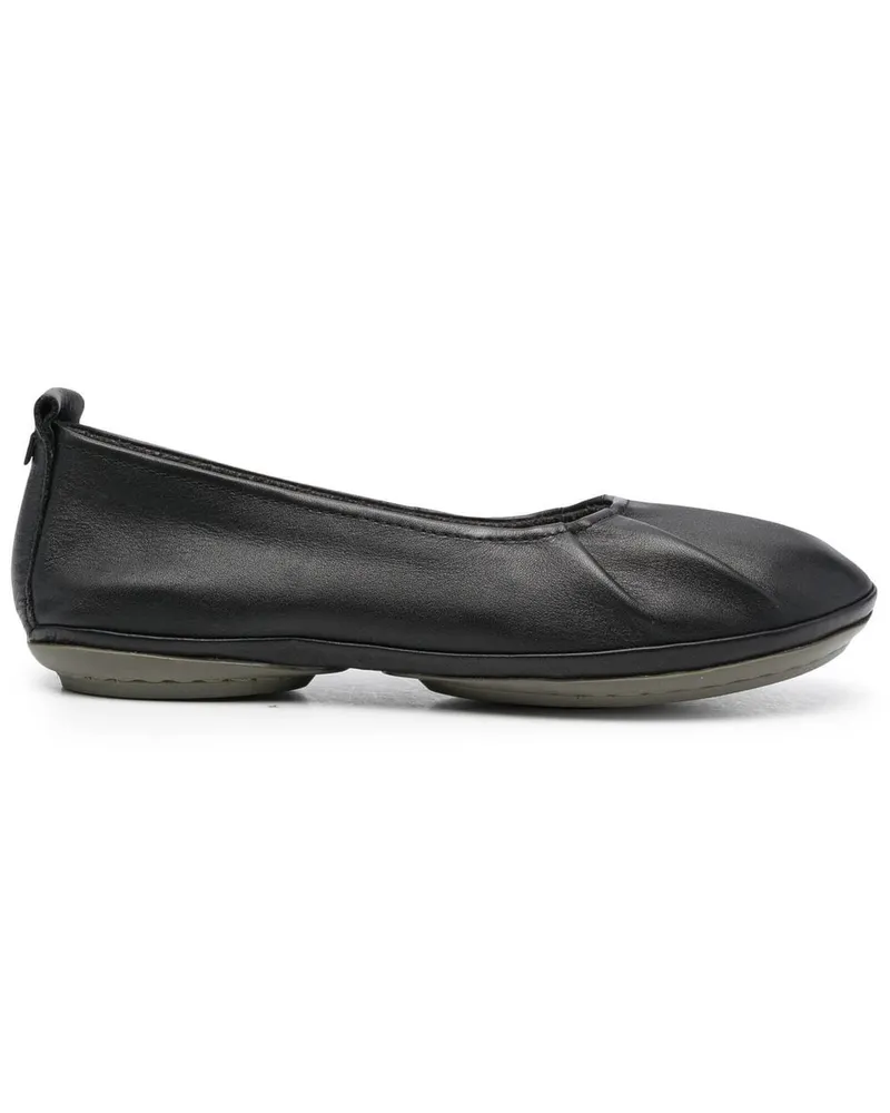 Camper Ballerinas mit Falten - Schwarz Schwarz
