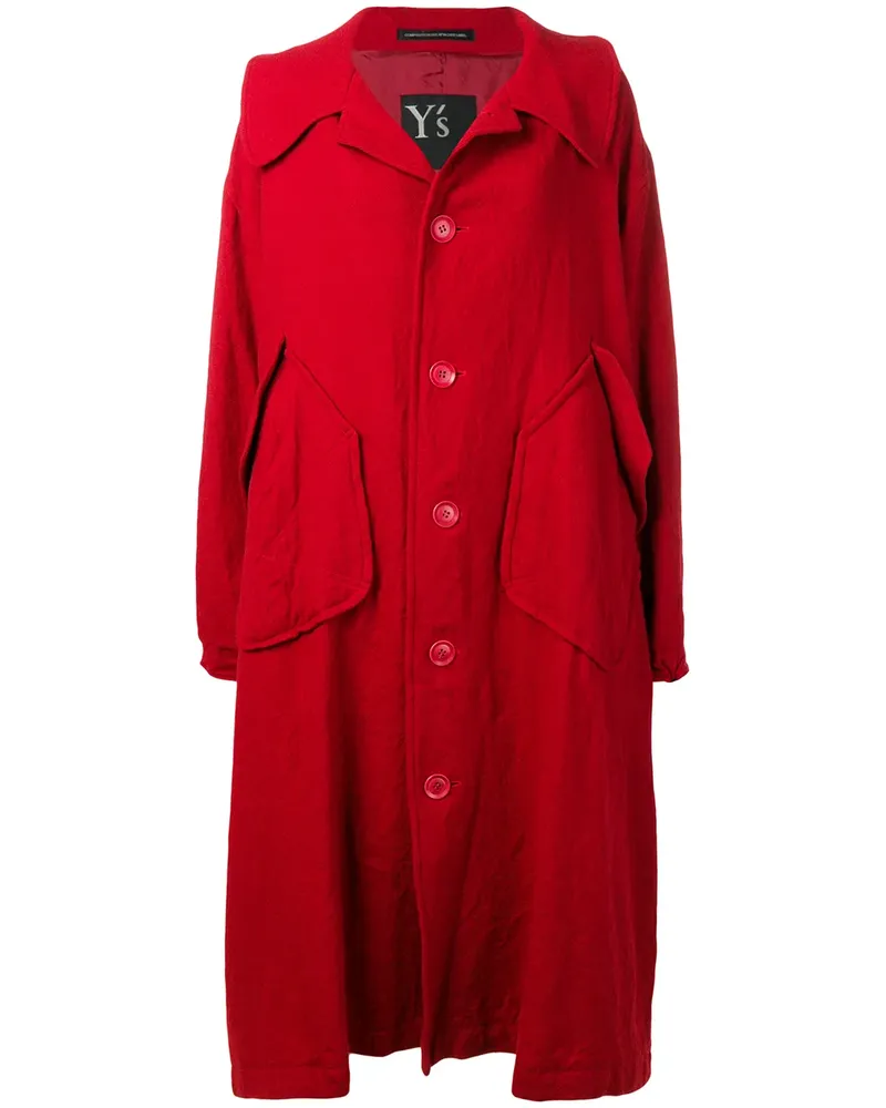 Yohji Yamamoto Einreihiger Mantel - Rot Rot