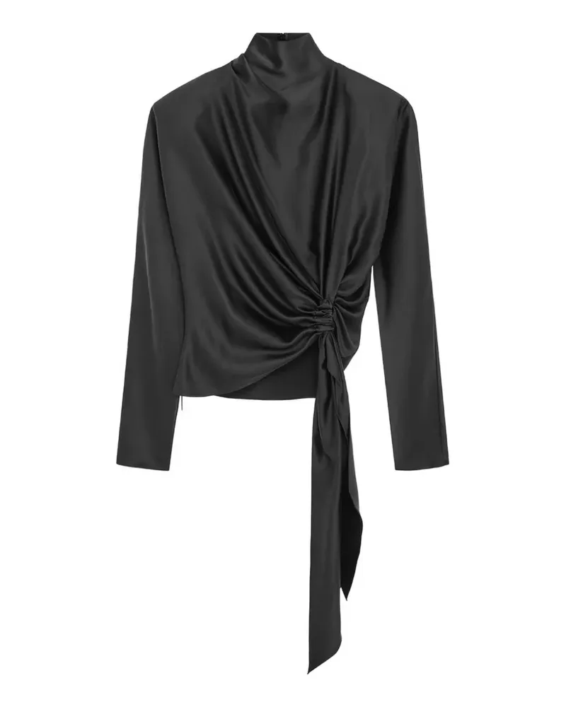 16ARLINGTON Lambro Seidenoberteil mit Knoten - Schwarz Schwarz