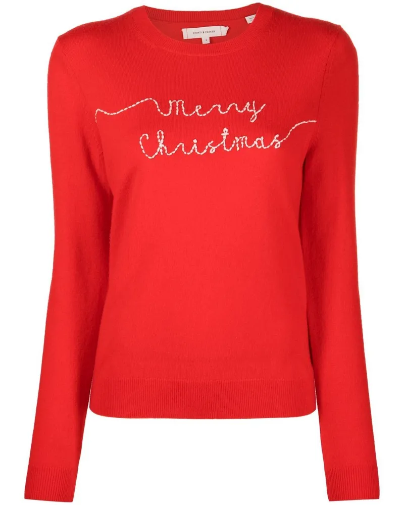 Chinti & Parker Merry Christmas Pullover - Rot Rot