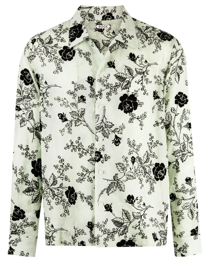BODE Hemd mit Blumen-Print - Grün Grün
