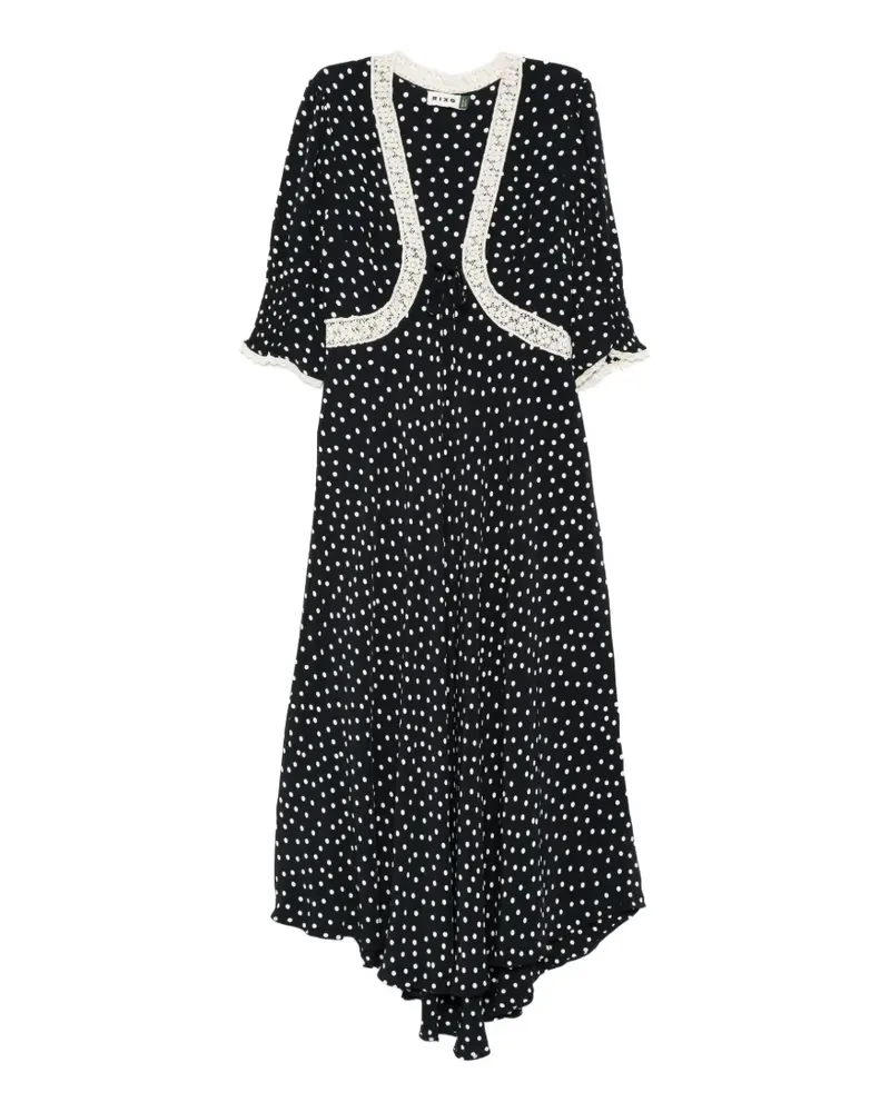 RIXO Amina polka-dot crochet dress - Schwarz Schwarz