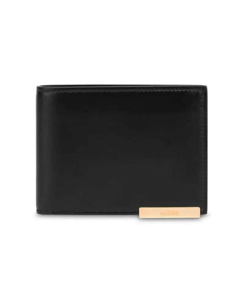 Moschino Portemonnaie mit Logo-Schild - Schwarz Schwarz