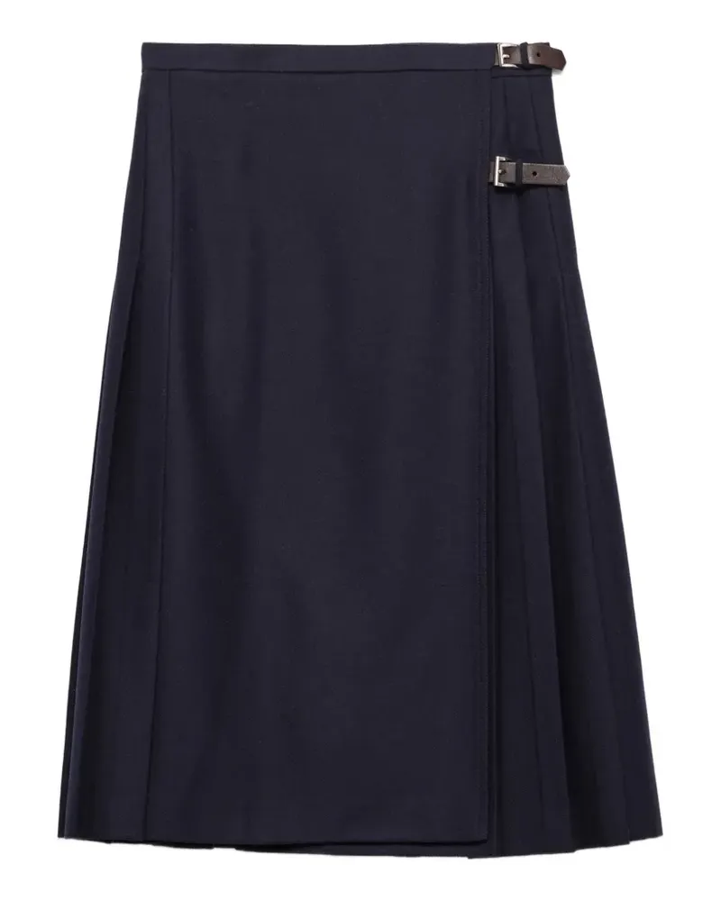 Prada Midirock aus Re-Wolle - Blau Blau